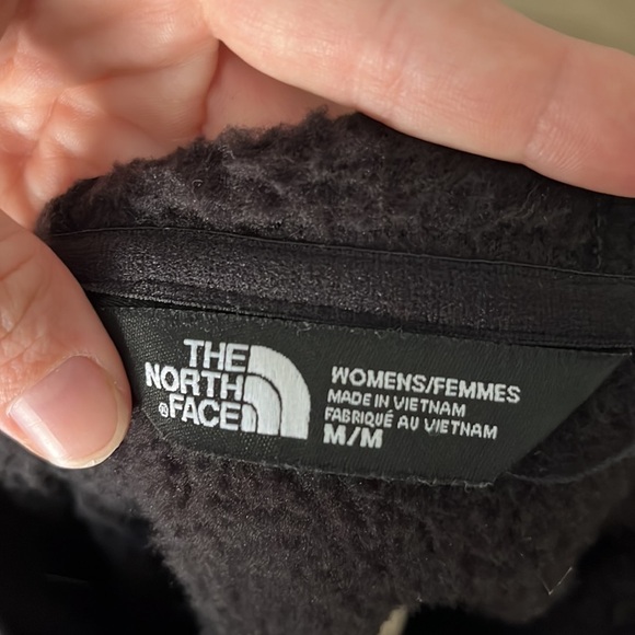 THE NORTH FACE teddy bear fleece black hoodie jacket sweatshirt base layer - Picture 8 of 12
